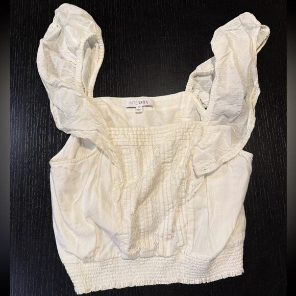 INTERMIX Ivory Ruffle Sleeve Blouse - Picture 1 of 3